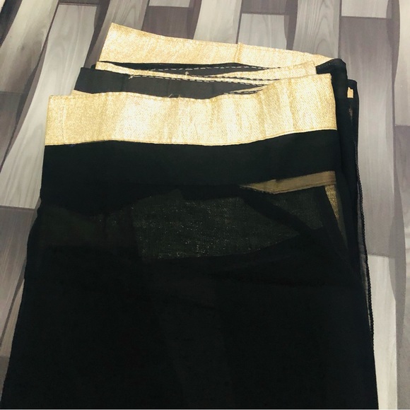 Black saree ethnic wear georgette net saree - Picture 6 of 8